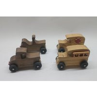Wooden Toy Vehicle Set Fire Truck With Removable Ladders, Ambulance, Two Cars. Made Fgrom Solid Oak  | Etsy (US)