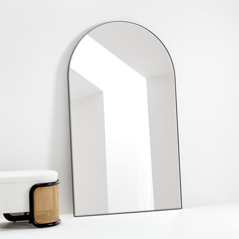Edge Extra-Large Black Arch Oversized Floor Mirror | Crate & Barrel | Crate & Barrel