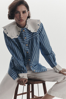 Maeve Lochstickerei-Bluse mit Kragen | Anthropologie (EU)