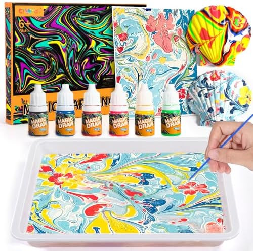 Water Marbling Paint for Kids, Arts and Crafts for Girls Boys, Marbling Paint Art Kit Art Supplie... | Amazon (US)