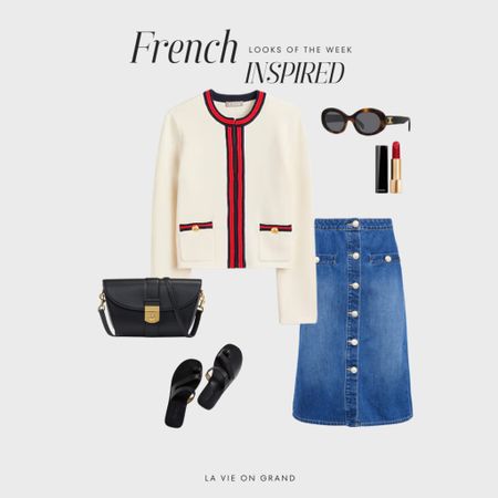 Looks of the week 
French Inspired Outfits 
Chic denim skirt with a lady jacket and classic black bag. 

#LTKStyleTip #LTKSeasonal #LTKOver40