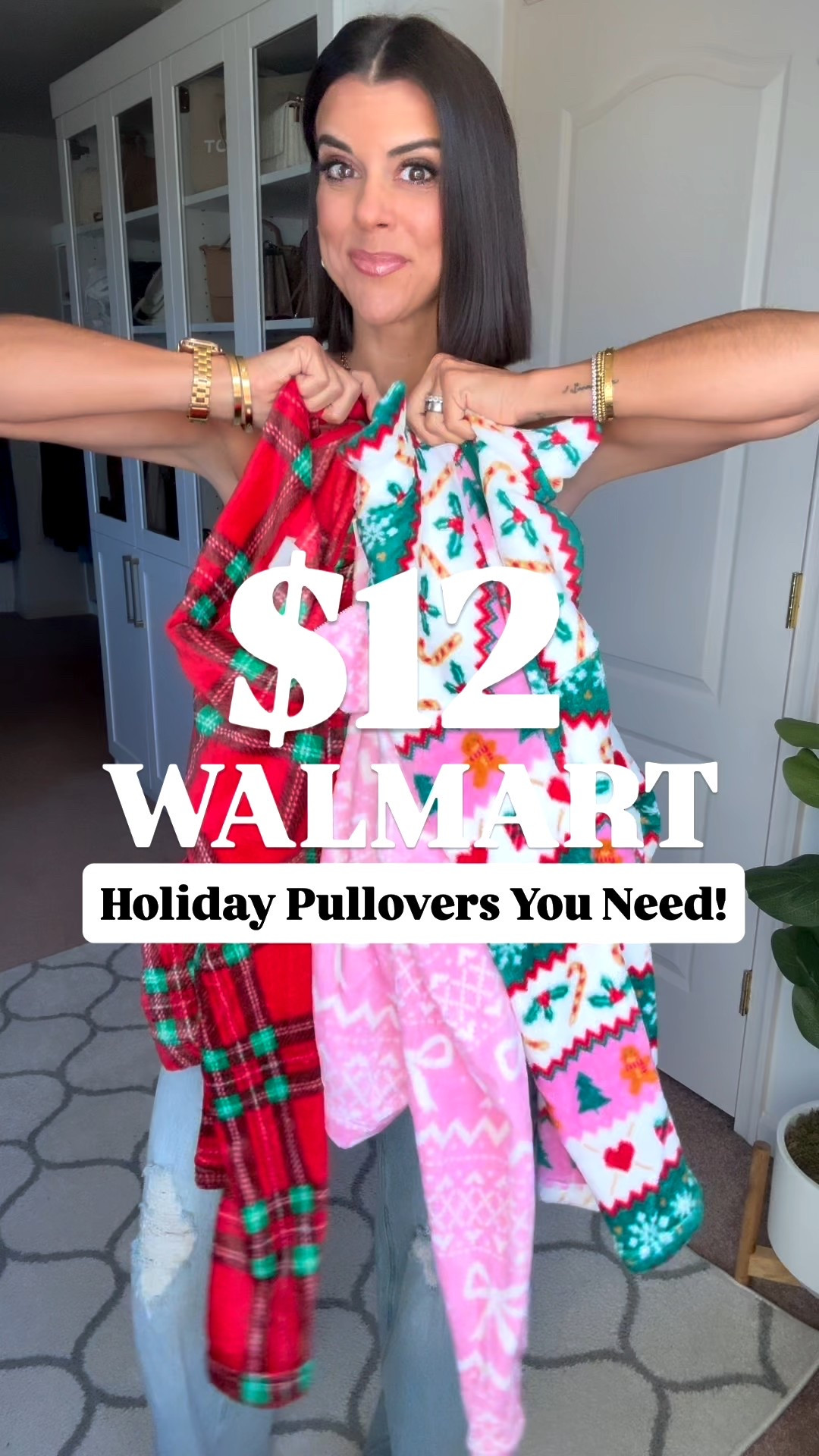 New $12 Walmart pullovers!! I sized one size to a med in the first 2, sized up 2 sizes to a large in pink for an oversized fit 
Size DOWN in jeans. They run big!! I sized down one size to a zero, and they are still loose. Size small in sweatpants 

#LTKCyberWeek #LTKHoliday #LTKStyleTip
