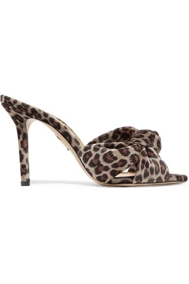 Lola knotted leopard-print velvet mules | NET-A-PORTER (UK & EU)