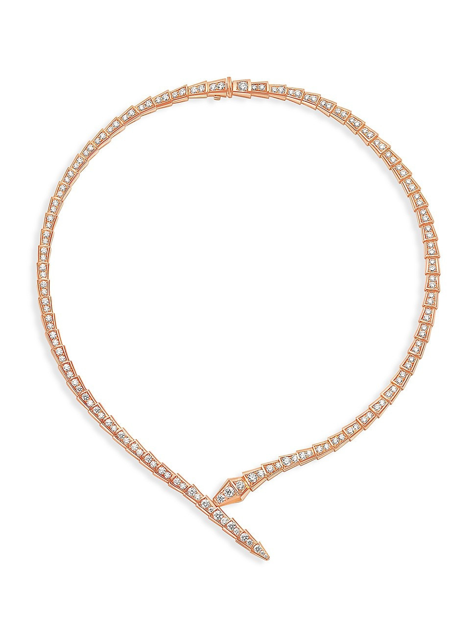 Women's Serpenti Viper 18K Rose Gold & Diamond Choker - Pink Gold - Size Medium | Saks Fifth Avenue