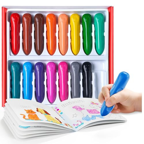 JoyCat 16 Colors Jumbo Crayons for Toddlers 1-3 4 5 6 year old Kid,Easy-Grip,Unbreakable,Non-Toxic,Washable,big,Triangular toddler Crayons with Coloring Activity Paper,Ideal for Kids with Art Supplies | Amazon (US)