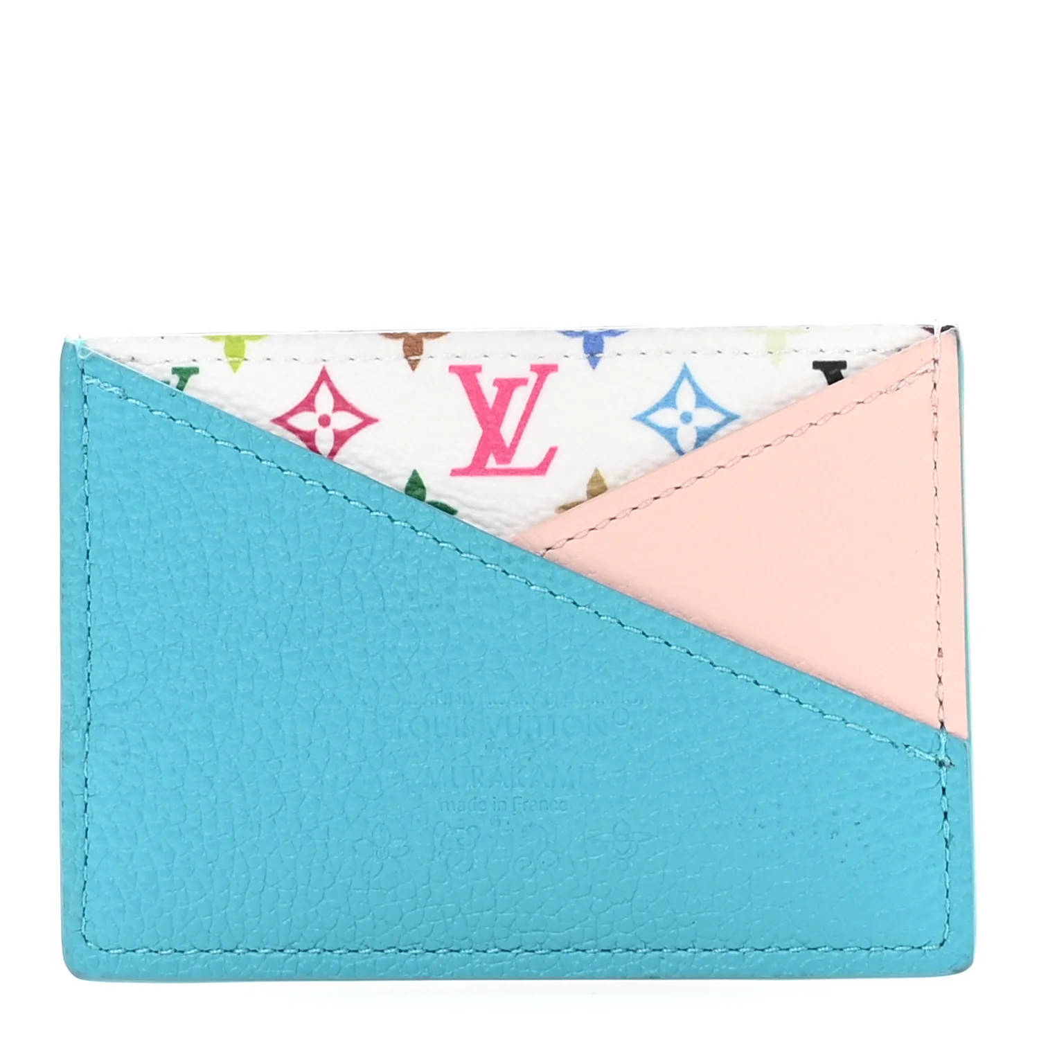 LV X TM Monogram Multicolor Criss-Cross Card Holder Kabira Blue Rose | FASHIONPHILE (US)