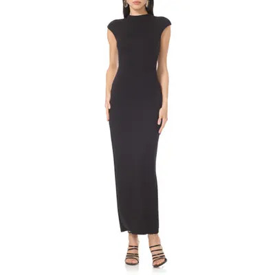 AFRM Wilton Maxi Dress in Noir at Nordstrom, Size Large | Nordstrom