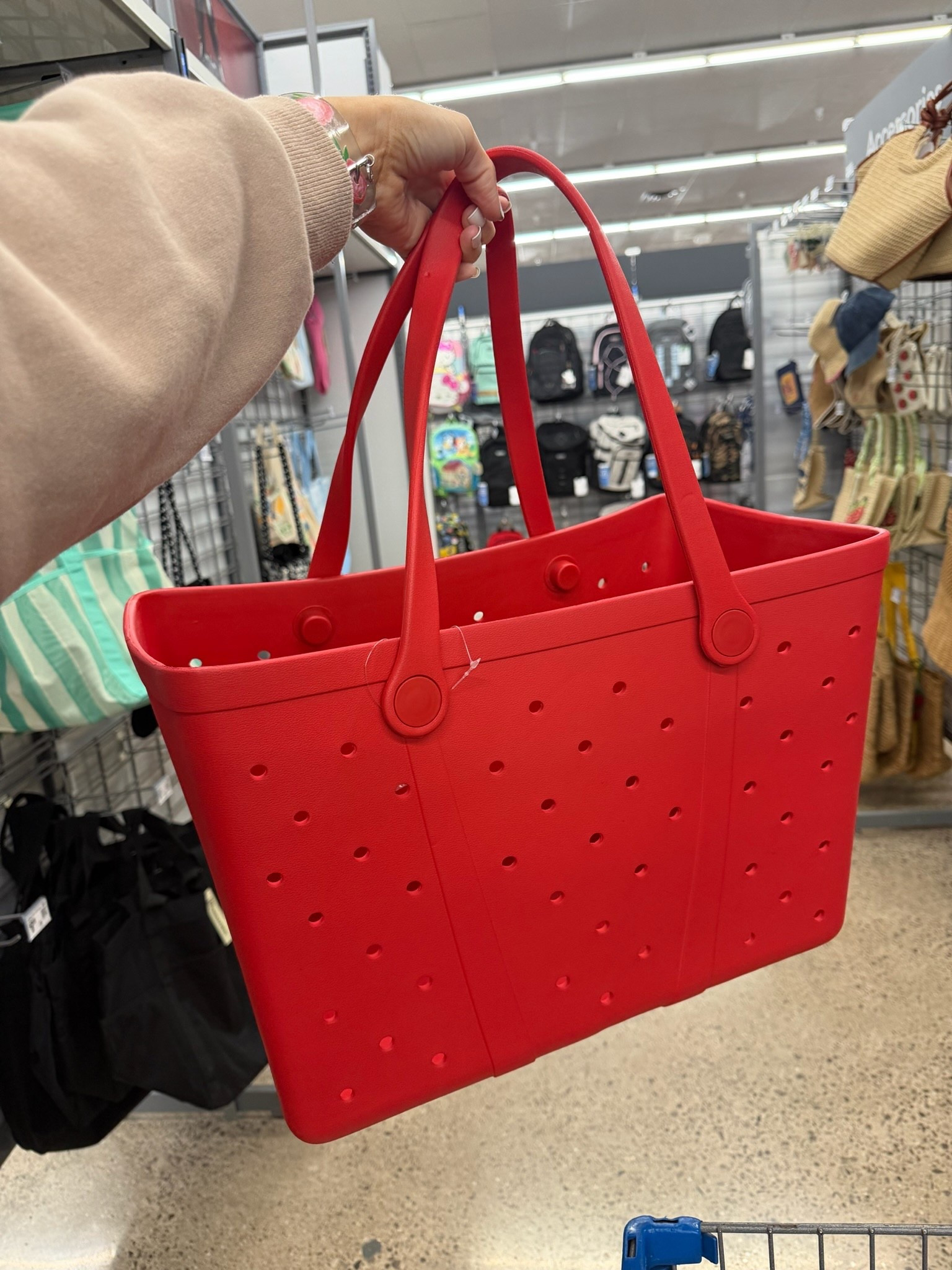 This red rubber tote is such a great look for less find. It has that oversized, durable design that’s perfect for beach days, pool days, or carrying everything you need on the go while still making a fun statement.
red rubber tote bag, walmart tote bag, look for less bag, oversized beach tote, pool day bag, waterproof tote bag, everyday carryall bag, summer beach bag, practical travel tote, bold statement bag, SavannahK


#LTKmomlife #LTKTravel