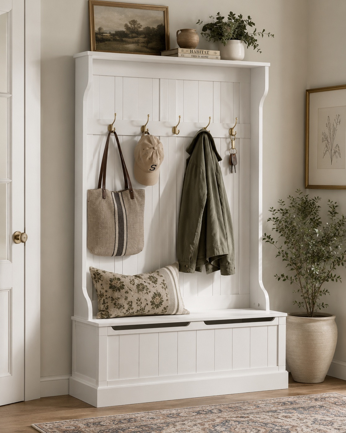 Both of these are under $200!!! I would change the hooks out for gold ones. These are perfect if you don’t have a mudroom and need more storage!

#LTKHome