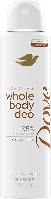 Dove Whole Body Deo Alcohol Free Deodorant Spray for Women Coconut Vanilla 4 oz | Amazon (US)