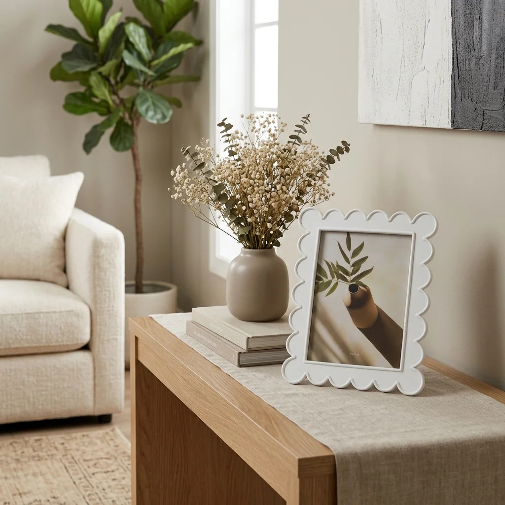 Lilly Scallop Edge Photo Frame, White | Wayfair North America