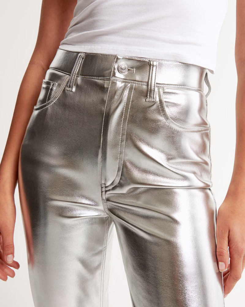 Vegan Leather 90s Straight Pant | Abercrombie & Fitch (US)