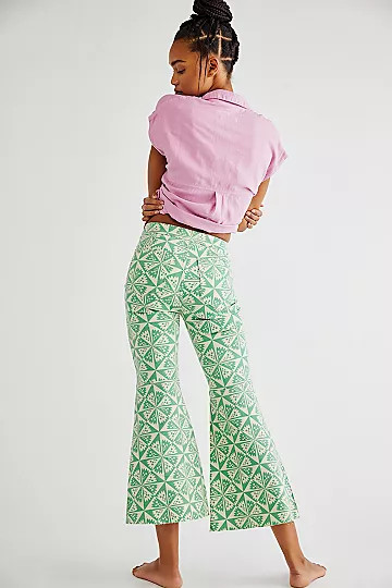 Youthquake Printed Crop Flare Jeans | Free People (Global - UK&FR Excluded)