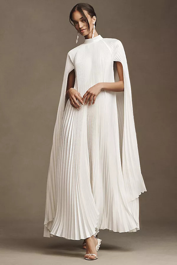 Eiffel Cape Pleated Maxi Dress | Anthropologie (US)