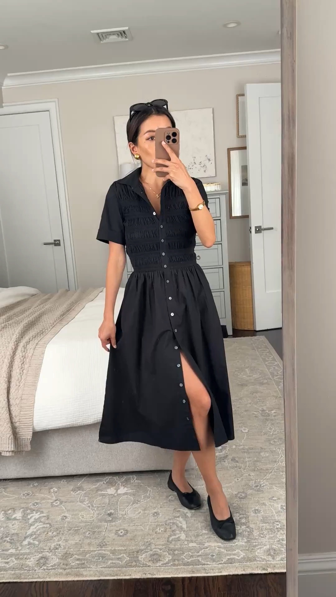 Jcrew dresses + flats sale! Several cotton options in petite sizing.

- (3 colors) trying on cotton button down dress XXS petite. TTS. Feels snug when you're in the midst buttoning it up but once it's on it's very flattering and snatches your waist in a bit. 

Pockets and perfect midi length. Functional buttons.

- My flats are old J.Crew but just recently tried on the Sophie flats and they are incredibly comfortable with a small low heel! Size down if you're between half sizes.

#LTKPetite #LTKSaleAlert #LTKootd