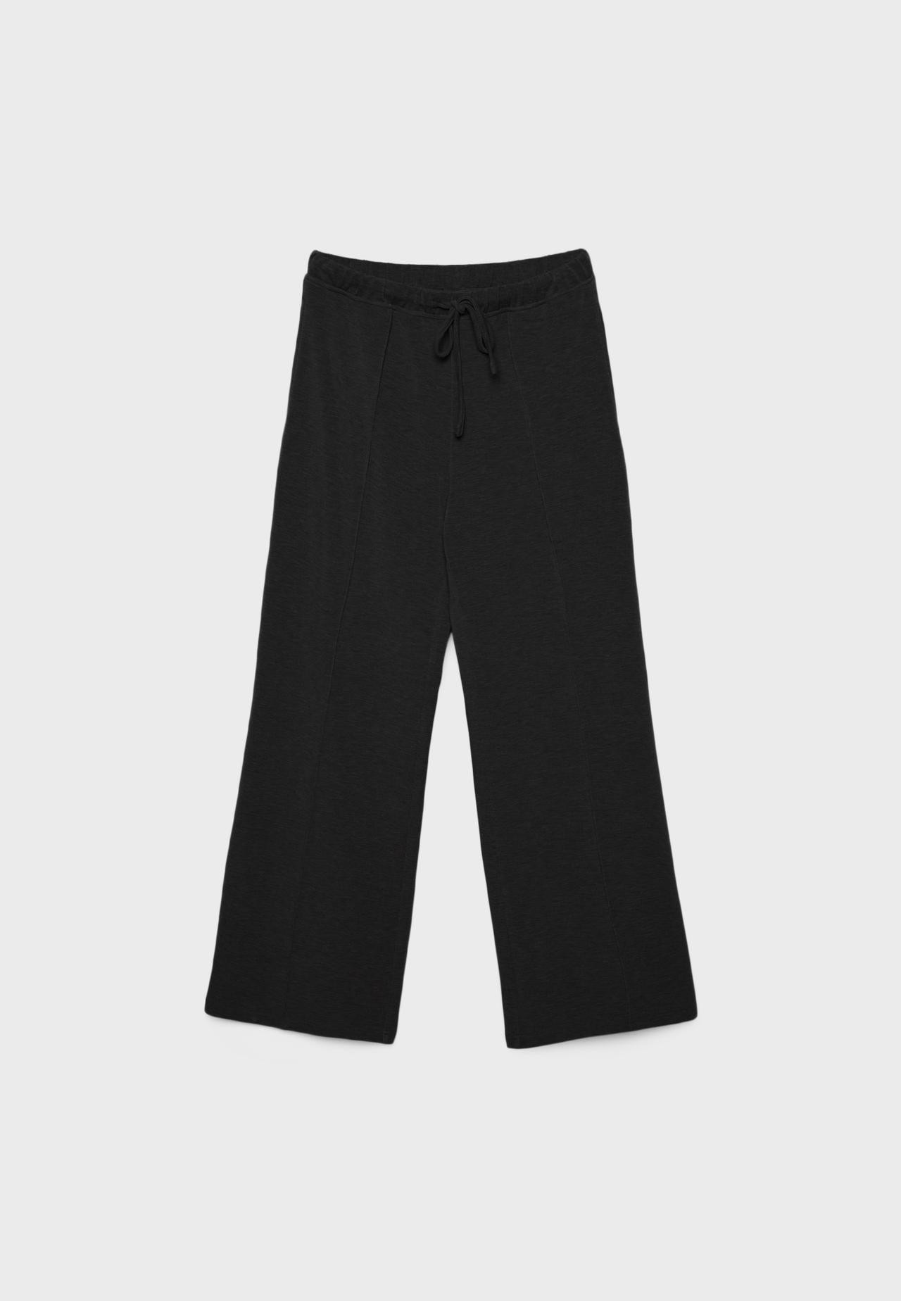Soft-touch wide-leg trousers with seam detail | Stradivarius (UK)