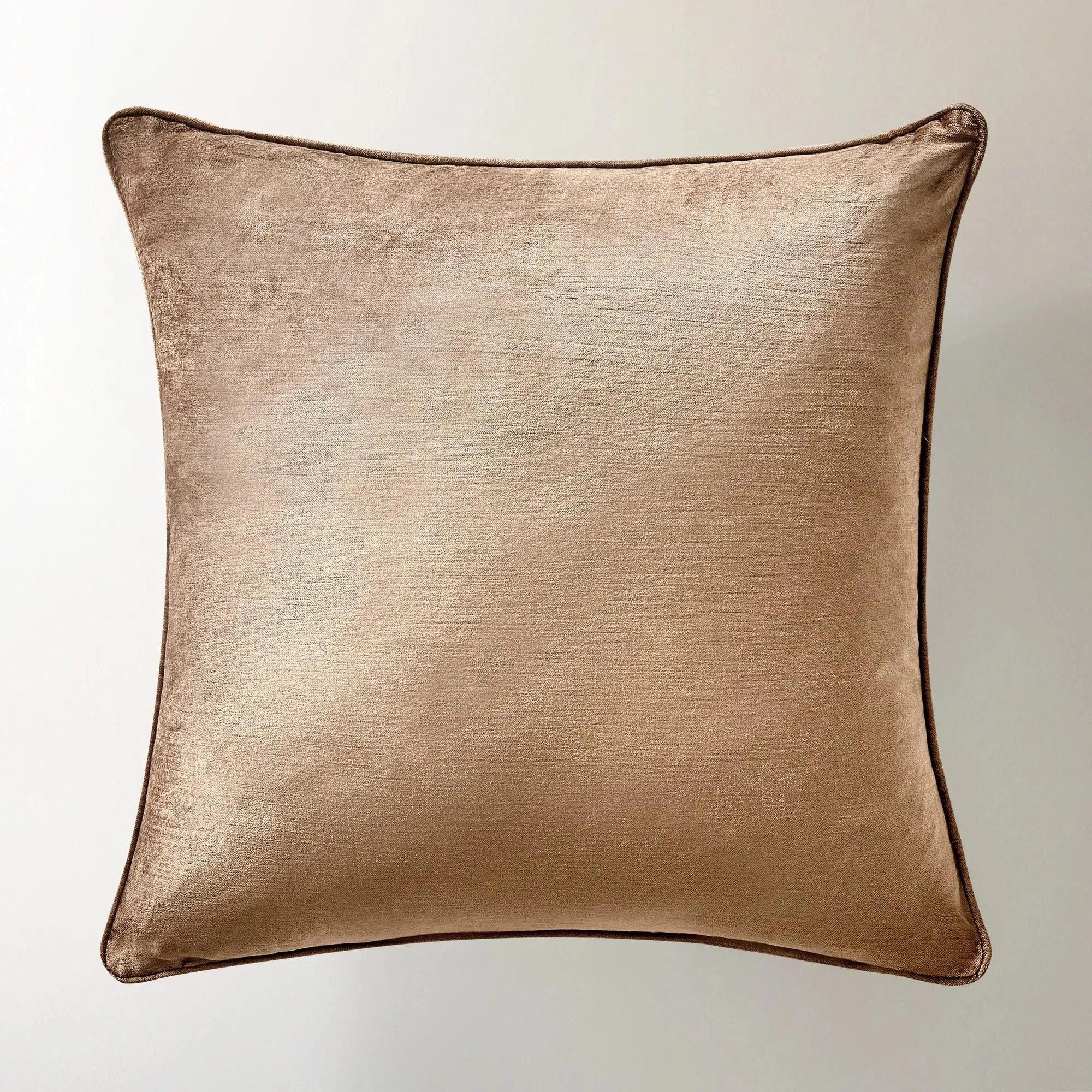 Glisten Velvet Pillow | Bronze Brown | Z Gallerie | 22" x 22" | Velvet Knife Edge with Removable Feather Insert | Z Gallerie