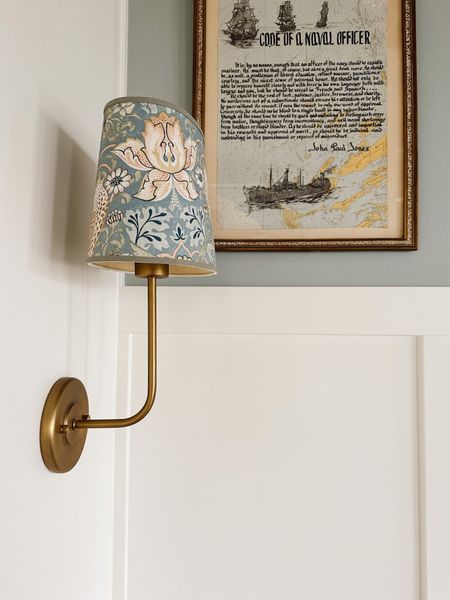 Brass wall sconce (set of 2) and an oval patterned lampshade 

#LTKstyletip #LTKhome #LTKSeasonal