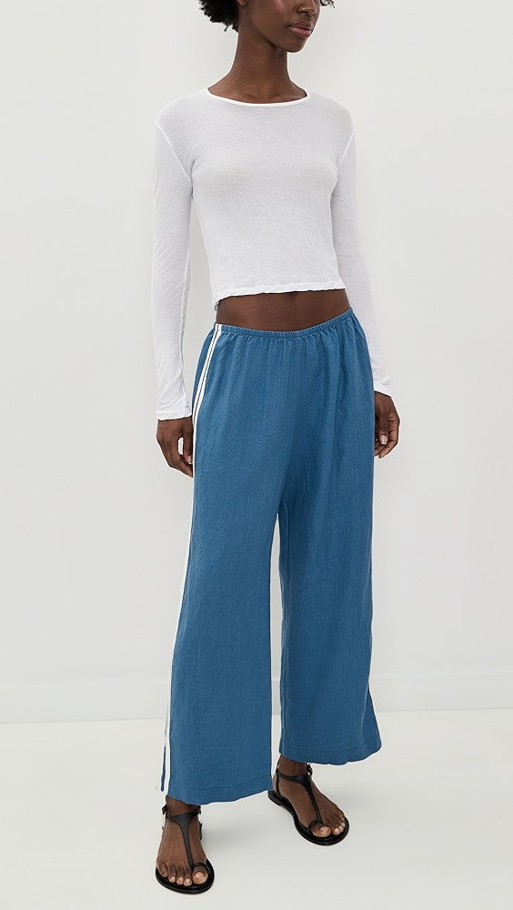 The Linen Crop Racer Stripe Pants | Shopbop