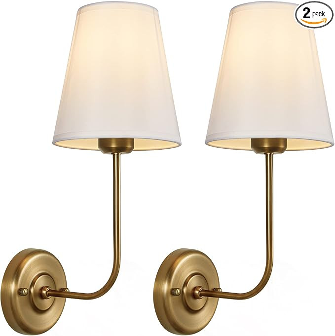 Passica Decor Wall Sconces Set of 2 Pack Antique Brass Vintage Industrial Wall Lamp Light Fixture... | Amazon (US)