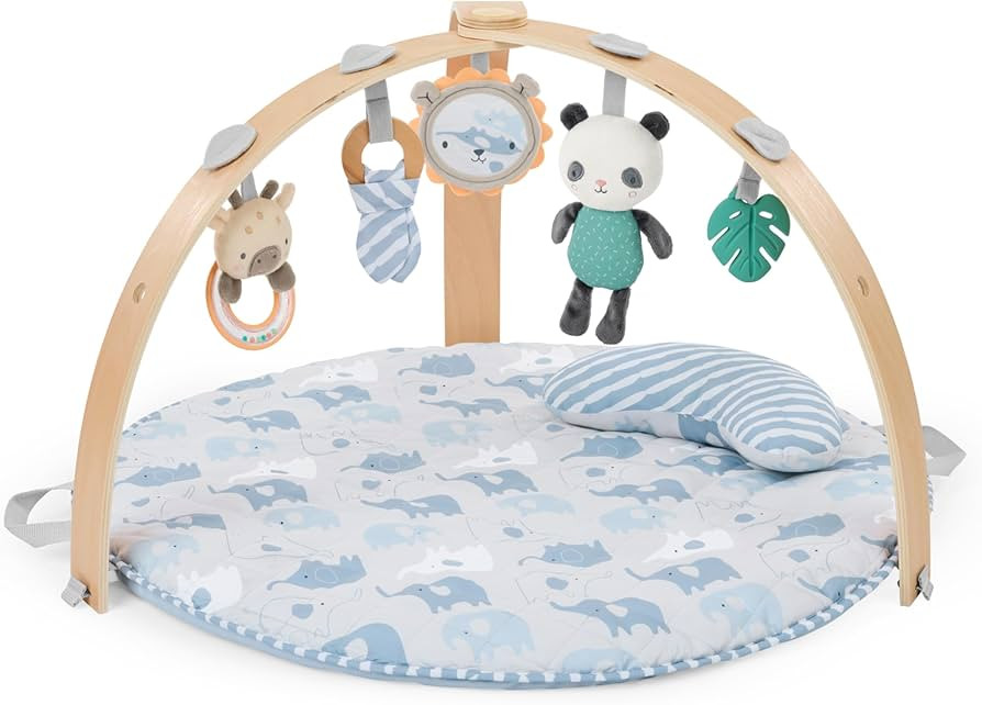 Ingenuity Cozy Spot Reversible Duvet Baby Play Gym & Play Mat with Wooden Toy bar - Elephant Marc... | Amazon (US)
