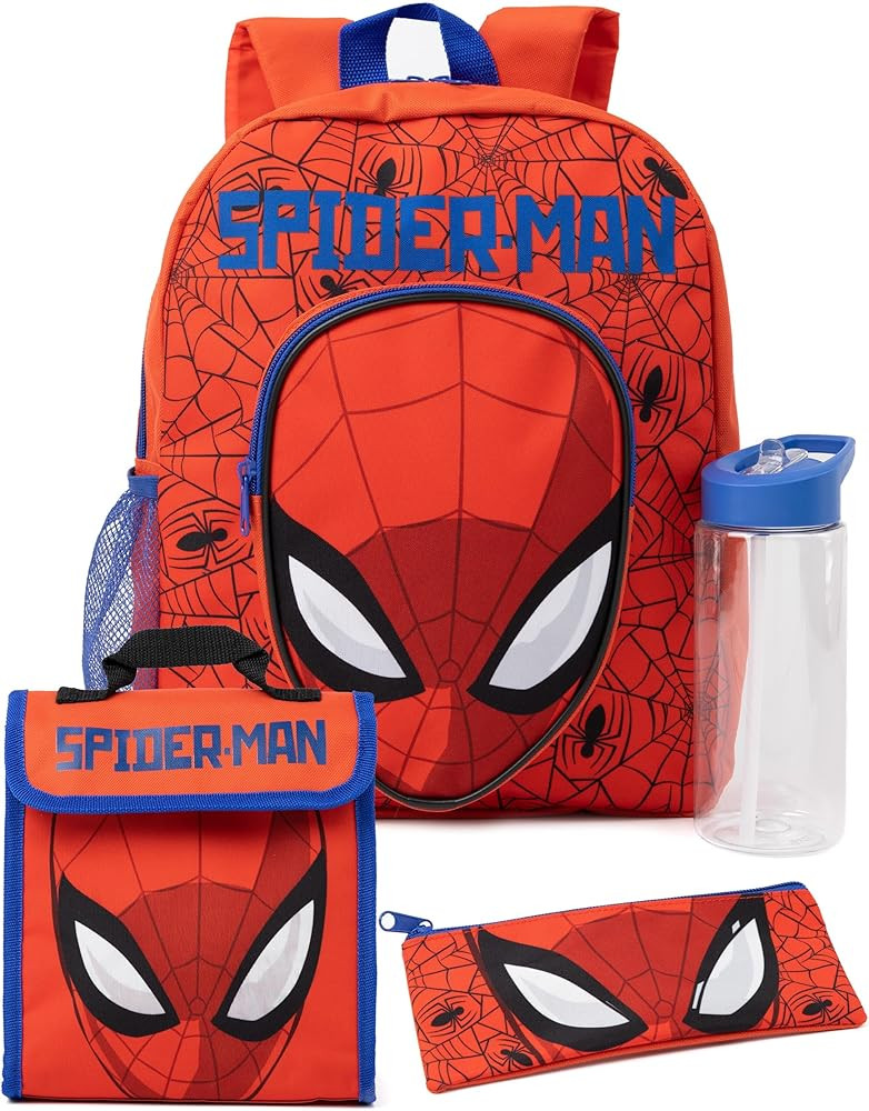 Marvel Spider-Man Boys Backpack | Kids Superhero School Bag Bundle | Rucksack, Lunch Bag, Pencil ... | Amazon (US)