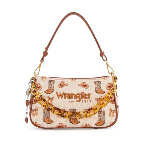 Amazon.com: Wrangler Shoulder Bag for Women Cowgirl Print Clutch Purse Cute Western Y2K Hobo Purs... | Amazon (US)