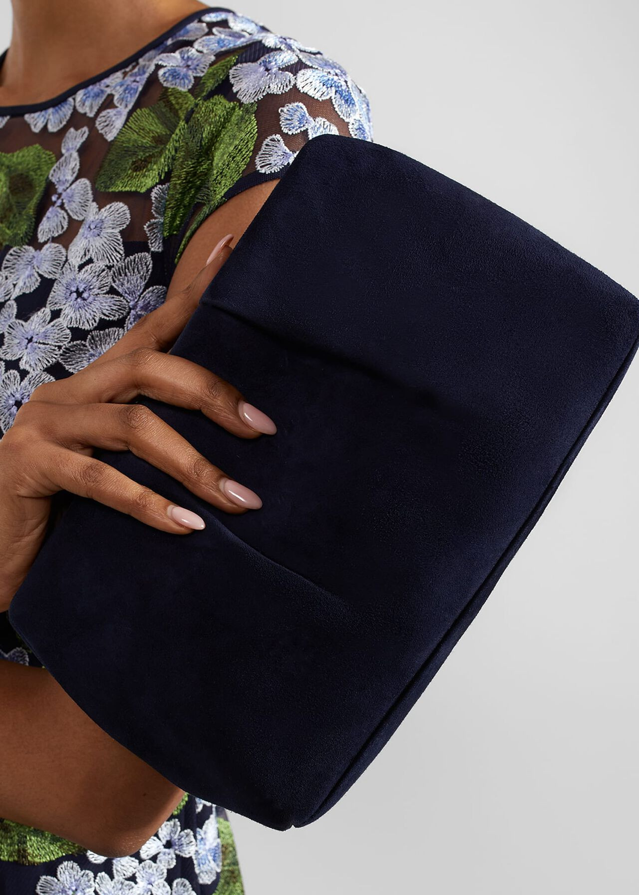Clifton Suede Clutch Bag | Hobbs