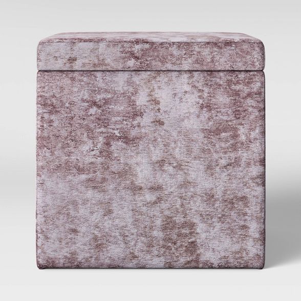 Plano Square Storage Ottoman Blush Velvet - Project 62™ | Target