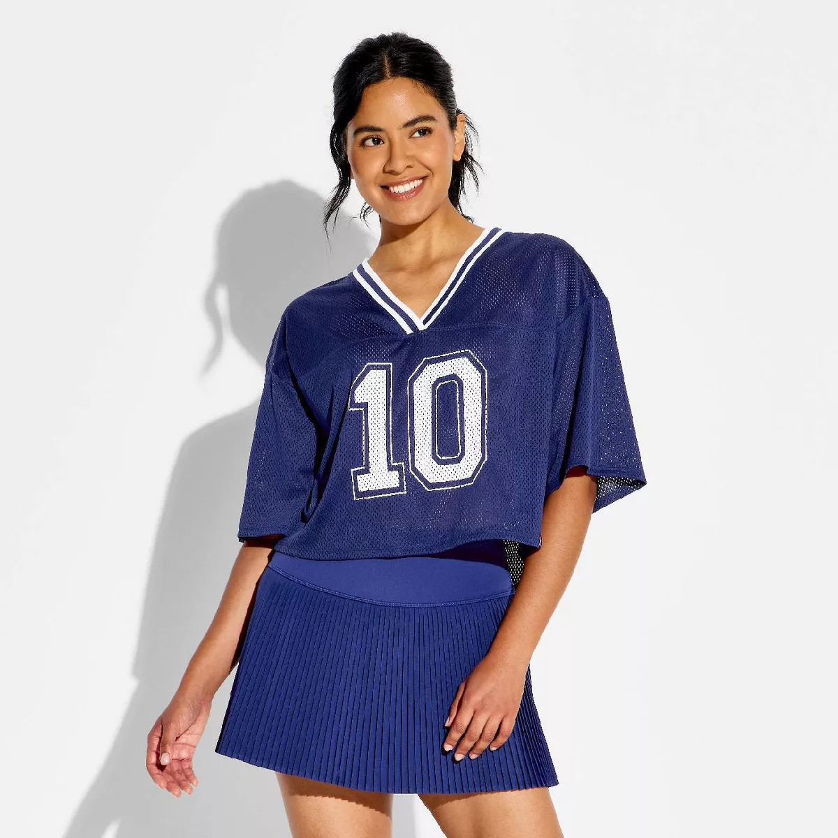 Women's Mesh Jersey Short Sleeve Top - JoyLab\u2122 Navy Blue S | Target