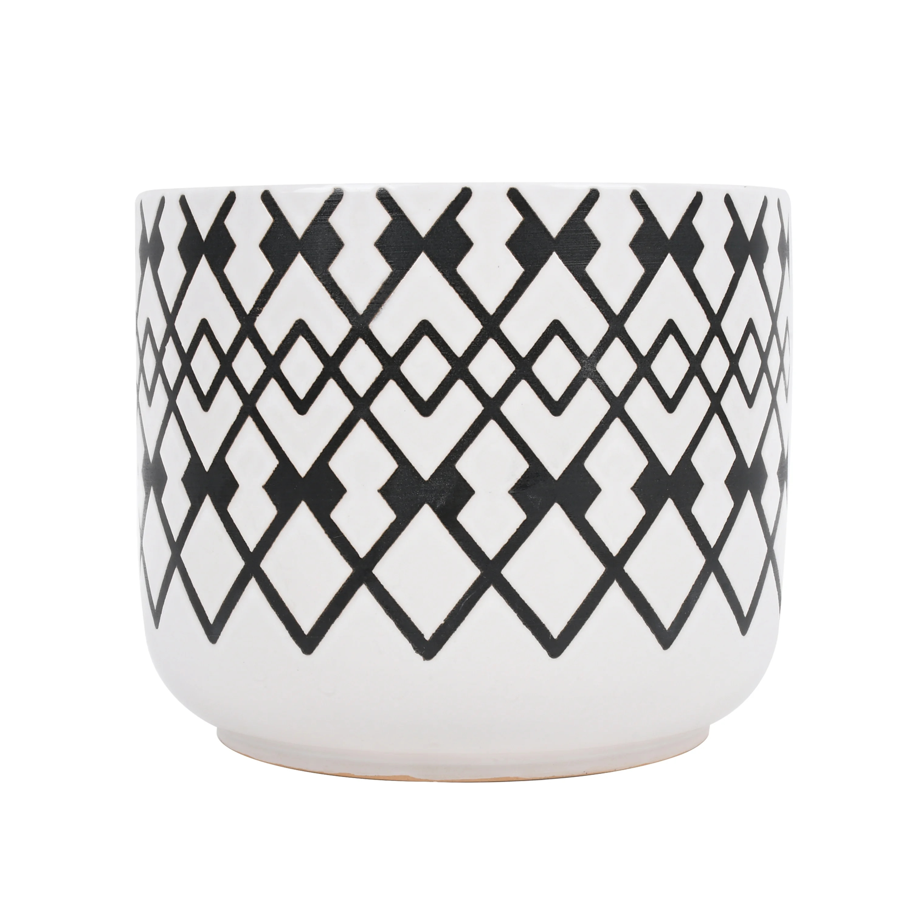 Better Homes and Gardens 6.3 in Black and White Ceramic Collin Planter - Walmart.com | Walmart (US)