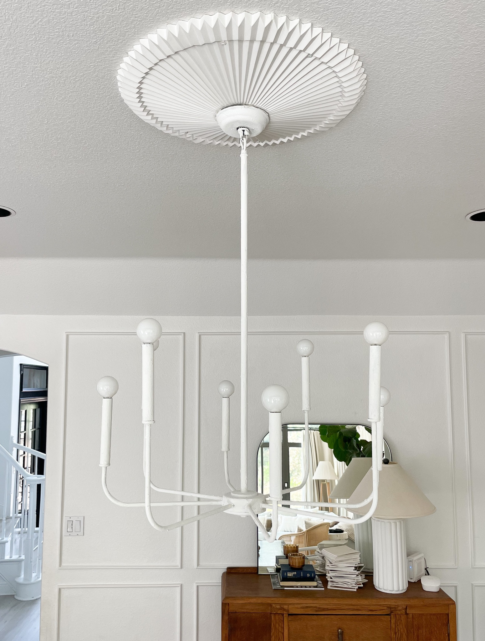 My 2 piece ceiling medallion that fits around existing fixtures. #diy #diningroom 

#LTKhome
