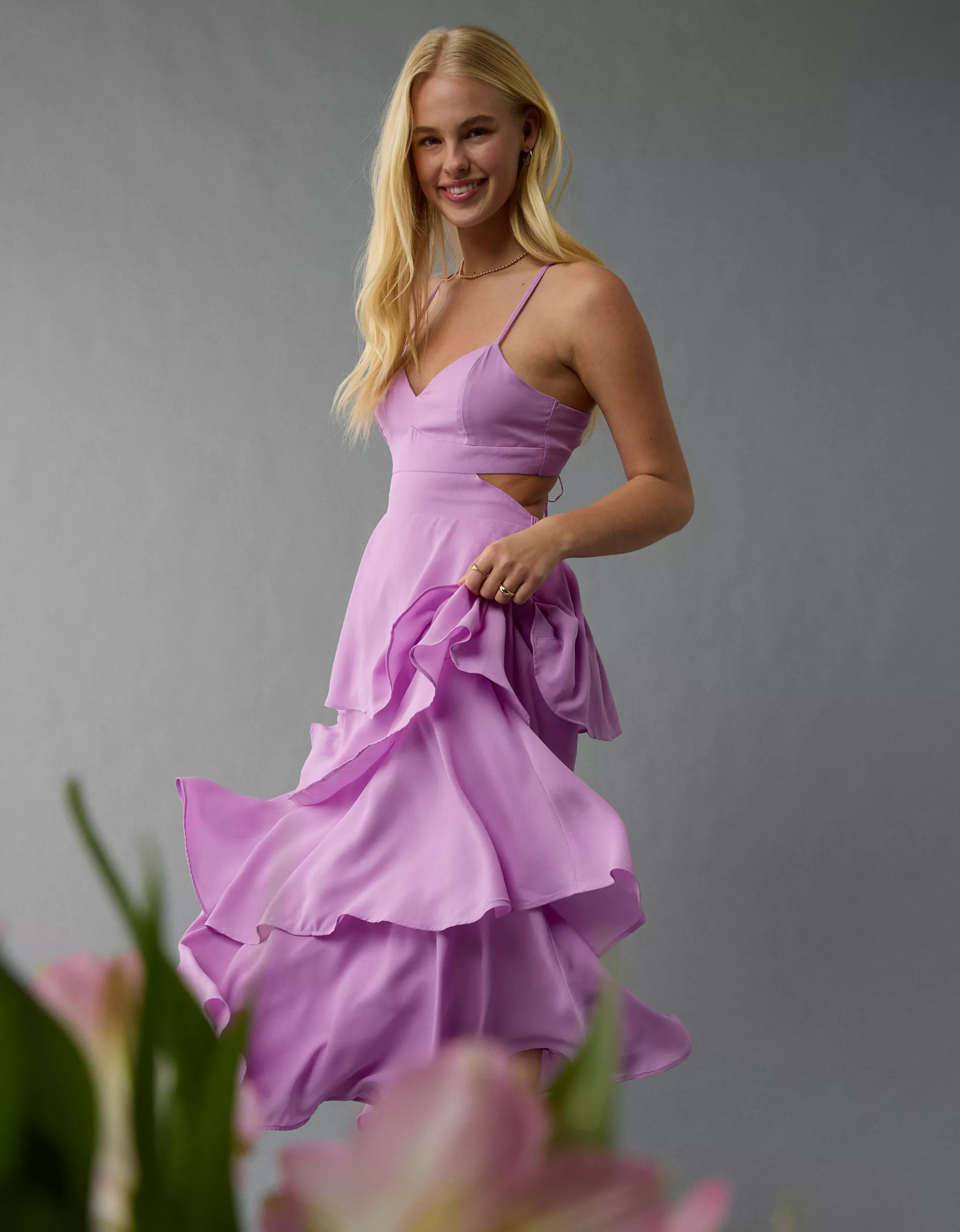 AE Cut-Out Tiered Maxi Dress | American Eagle Outfitters (US & CA)