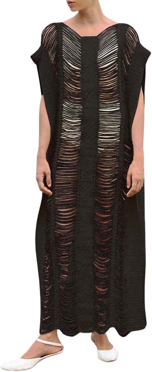 Bsubseach Women Crochet Hollow Out Swimsuit Cover Ups Knitted Beach Tank Dress | Amazon (US)