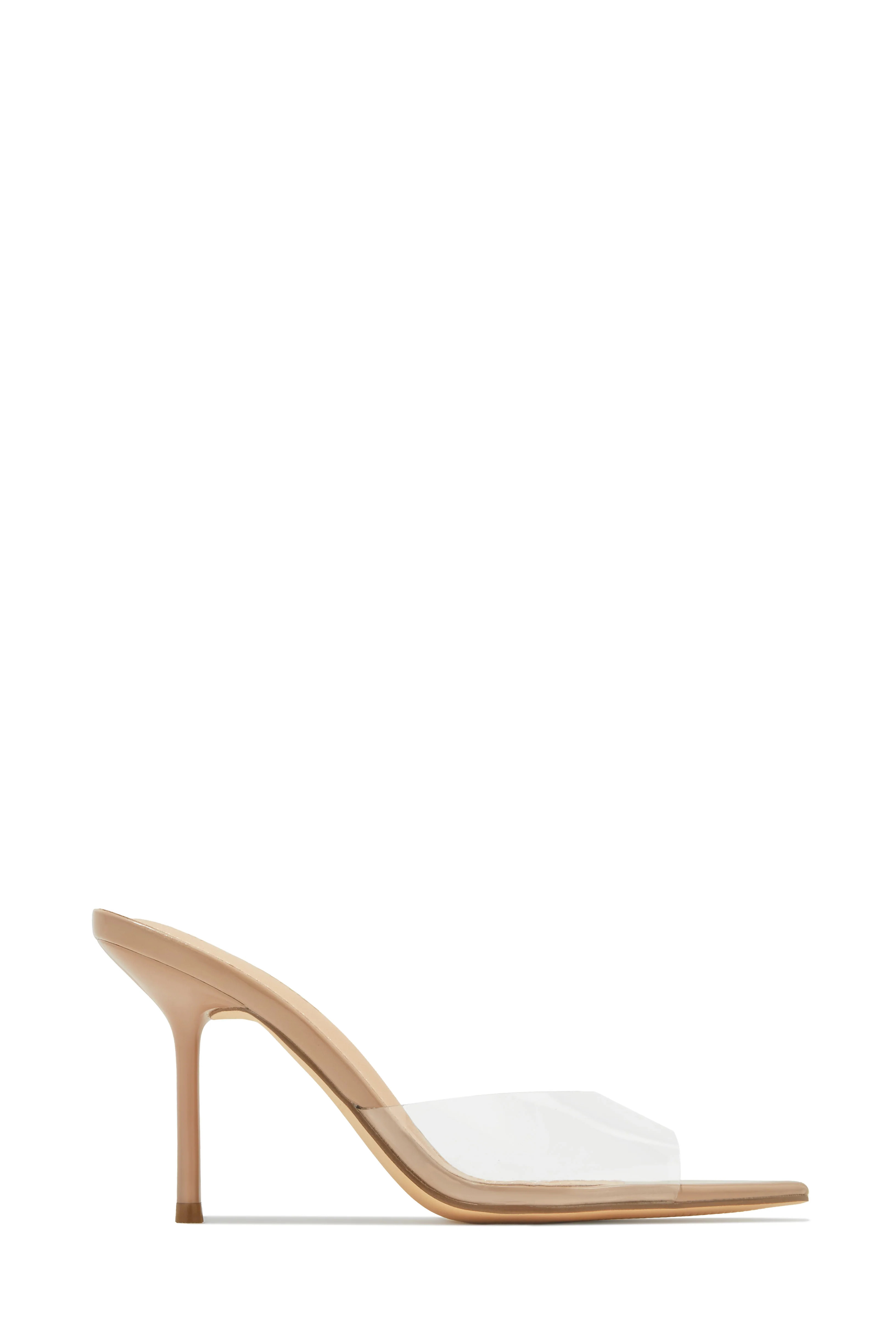 Miss Lola | Naiya Clear Open Pointed Toe Mule Heels | MISS LOLA
