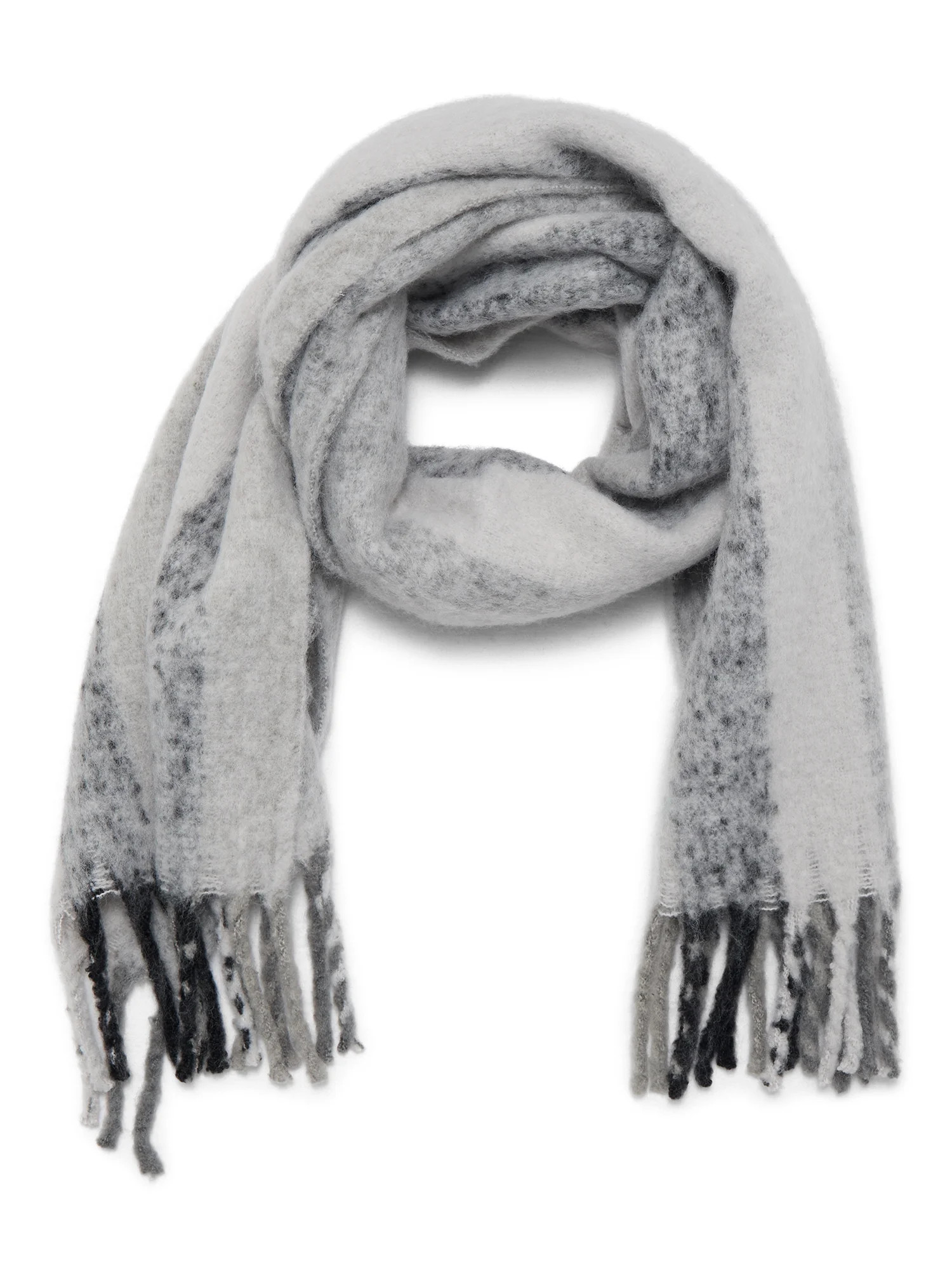 Time and Tru Women's Blanket Scarf, One Size, Grey Black Multi | Walmart (US)