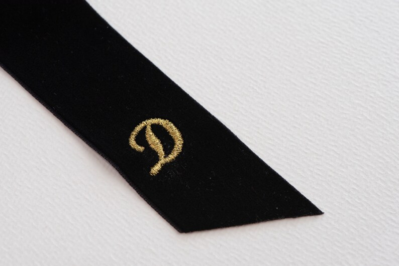 Personalized Monogram Black Velvet Hair Bow, Long Tail Hair Bow, Personalized Gift for Her - Etsy | Etsy (US)