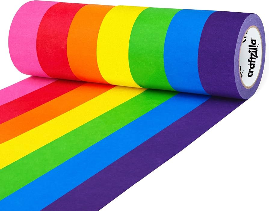 Colored Masking Tape – 7 Roll Multi Pack – 210 Feet x 1 Inch of Colorful Craft Tape for Arts ... | Amazon (US)