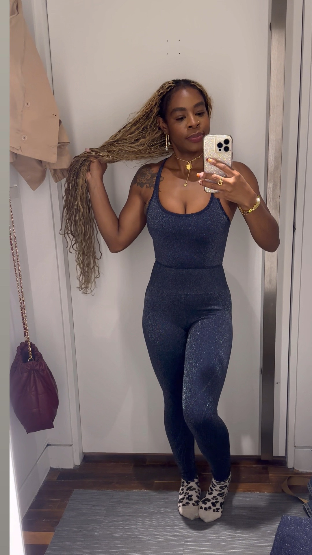 Tried on this jumpsuit from the Khloé Kardashian collection with Fabletics! How cute is the sparkles! The material in this will snatch you in!  

#LTKFitness #LTKActive #LTKStyleTip