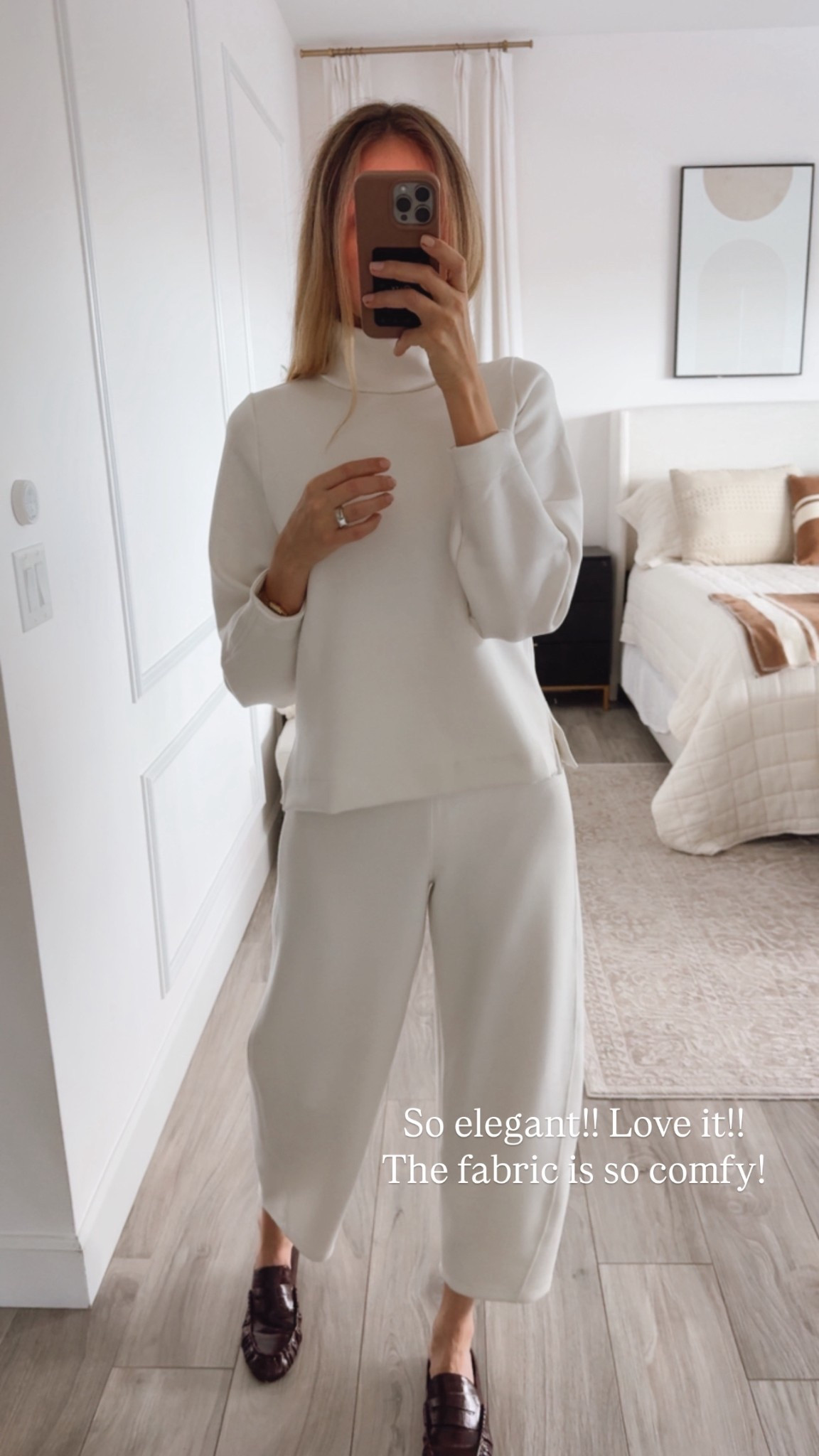 Ultra comfortable fabric set. In love with this mock neck top . I feel so elegant in it! Runs tts , wearing a size  small
ALINEXSPANX for 15% off first order & free shipping

@spanx #spanxpartner

#LTKU #LTKootd #LTKSeasonal