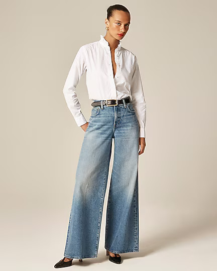 Jules ruffle-collar shirt in cotton poplin | J. Crew US