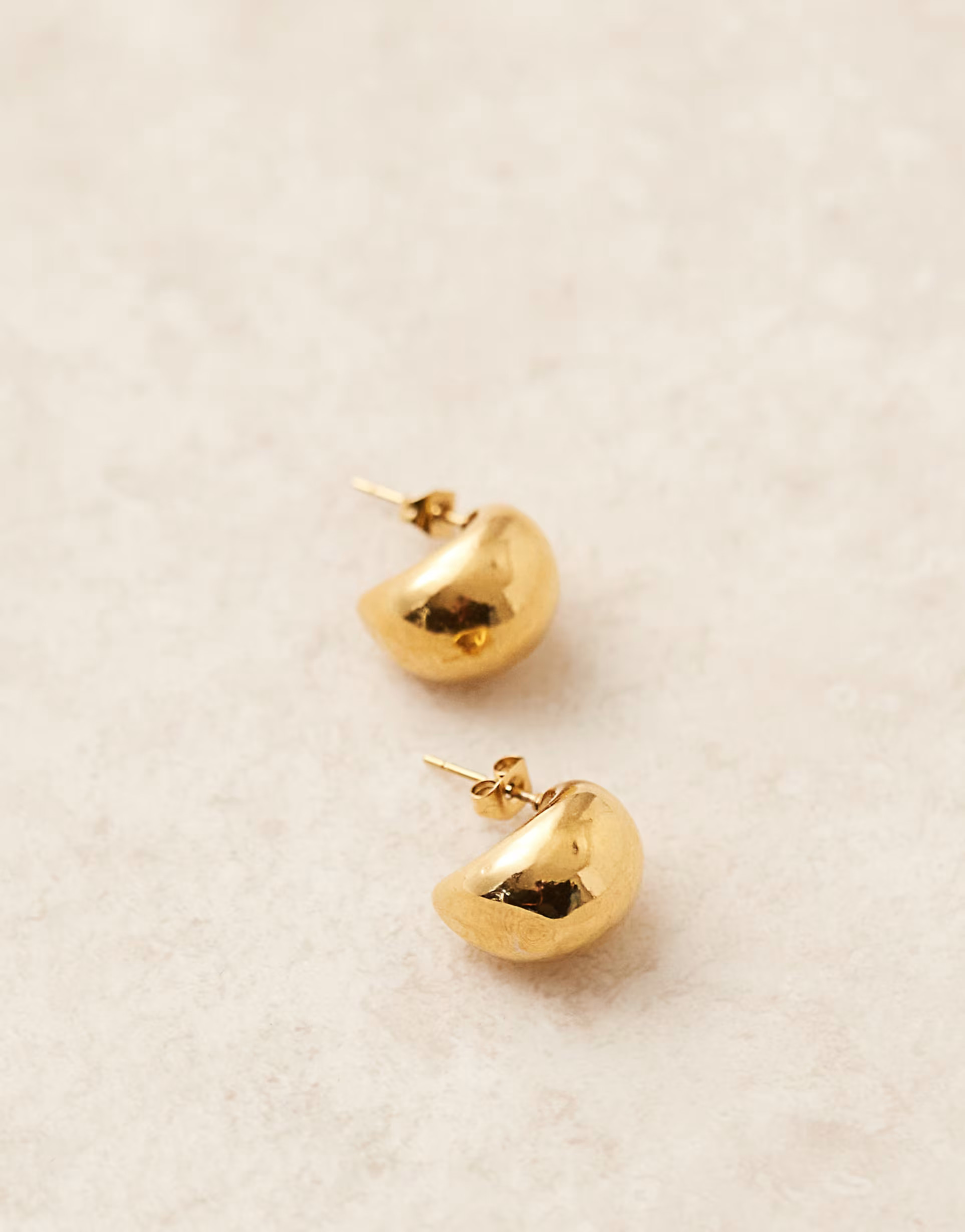 Lost Souls stainless steel 18kt gold plated wide dome hoop earrings | ASOS (Global)