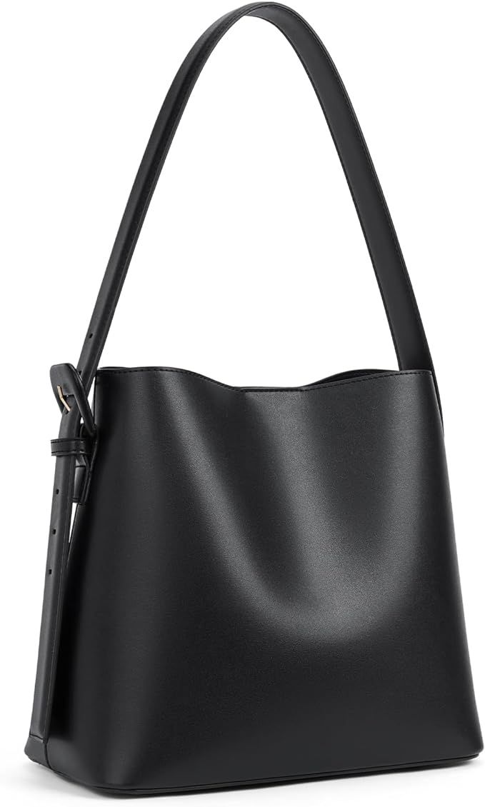 BOSTANTEN Bucket Bag Leather Shoulder Purses for Women Trendy Adjustable Strap | Amazon (US)