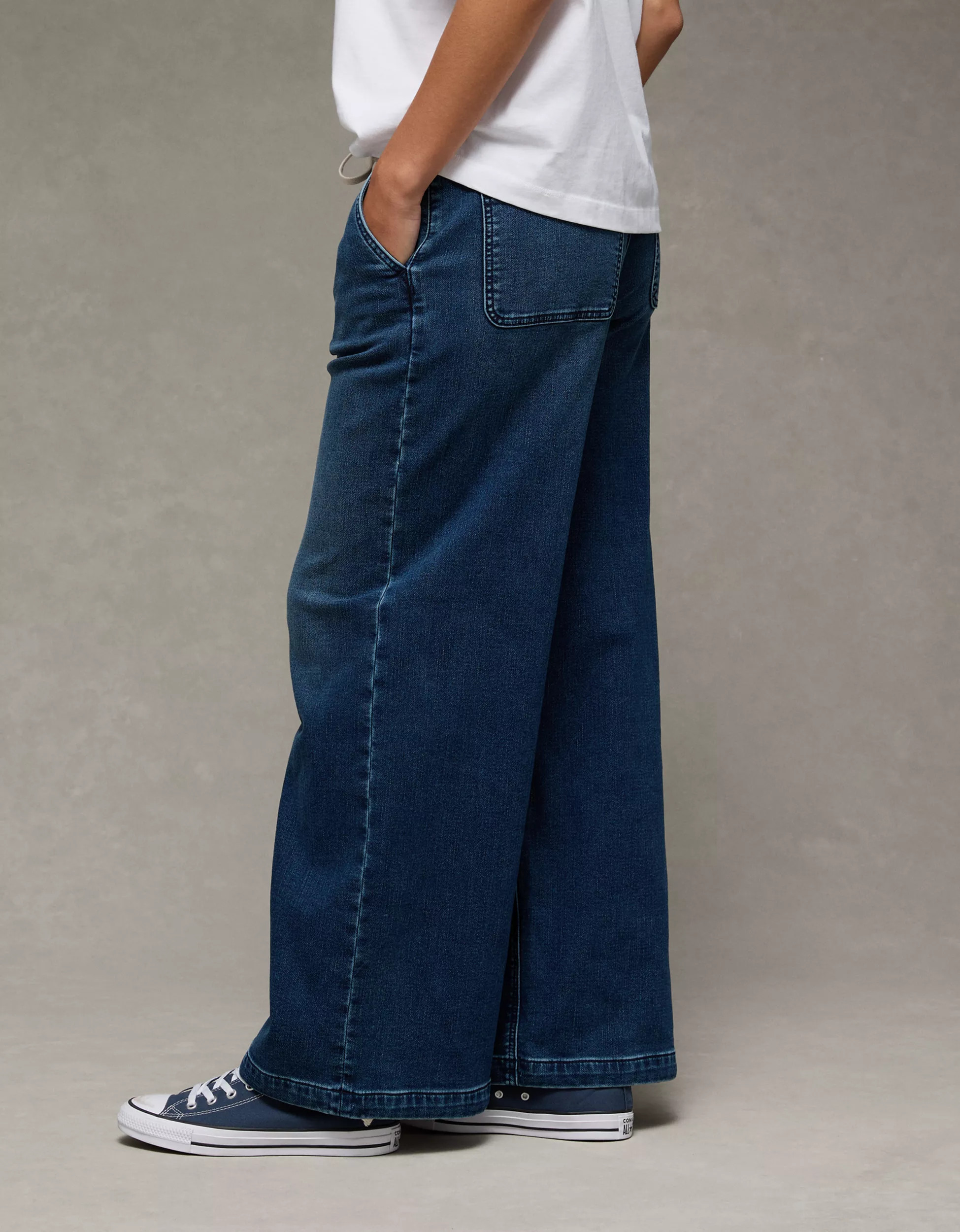 AE Cozy Dreamy Drape Wide-Leg Jean | American Eagle Outfitters (US & CA)