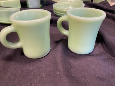 Vintage Fire King Jadeite Restaurant Oven Ware Mug C Handle, Set of 2 | eBay US