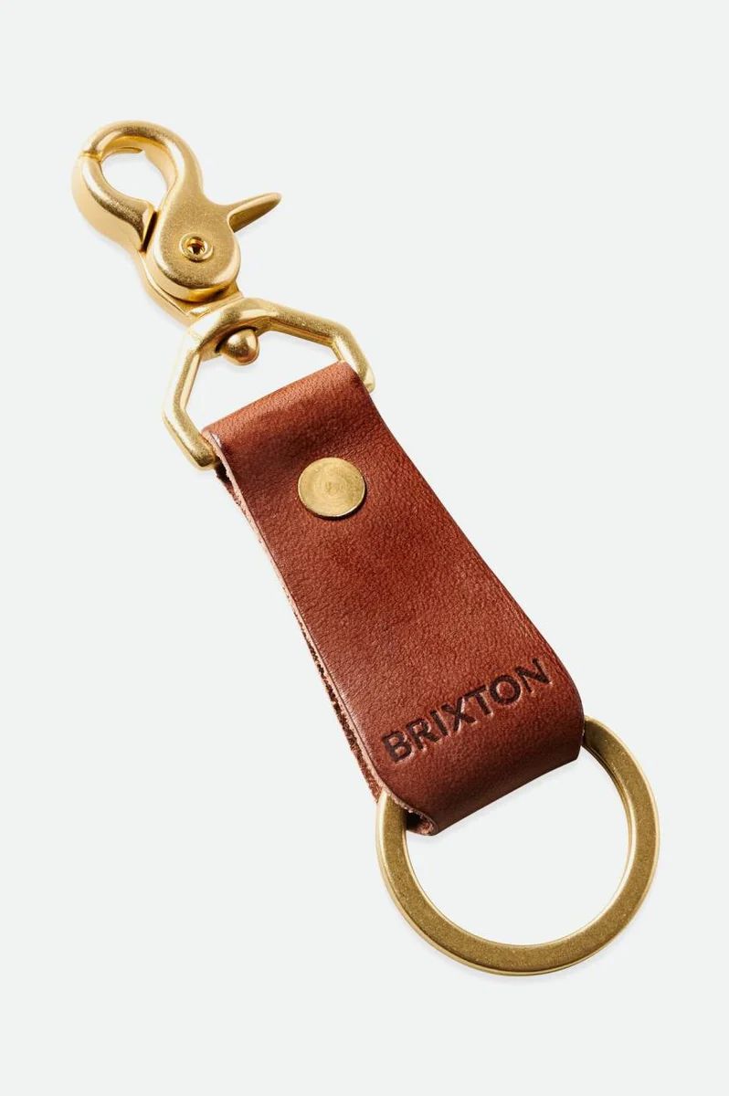 Brixton x Artifact Leather Key Clip - Brown | Brixton