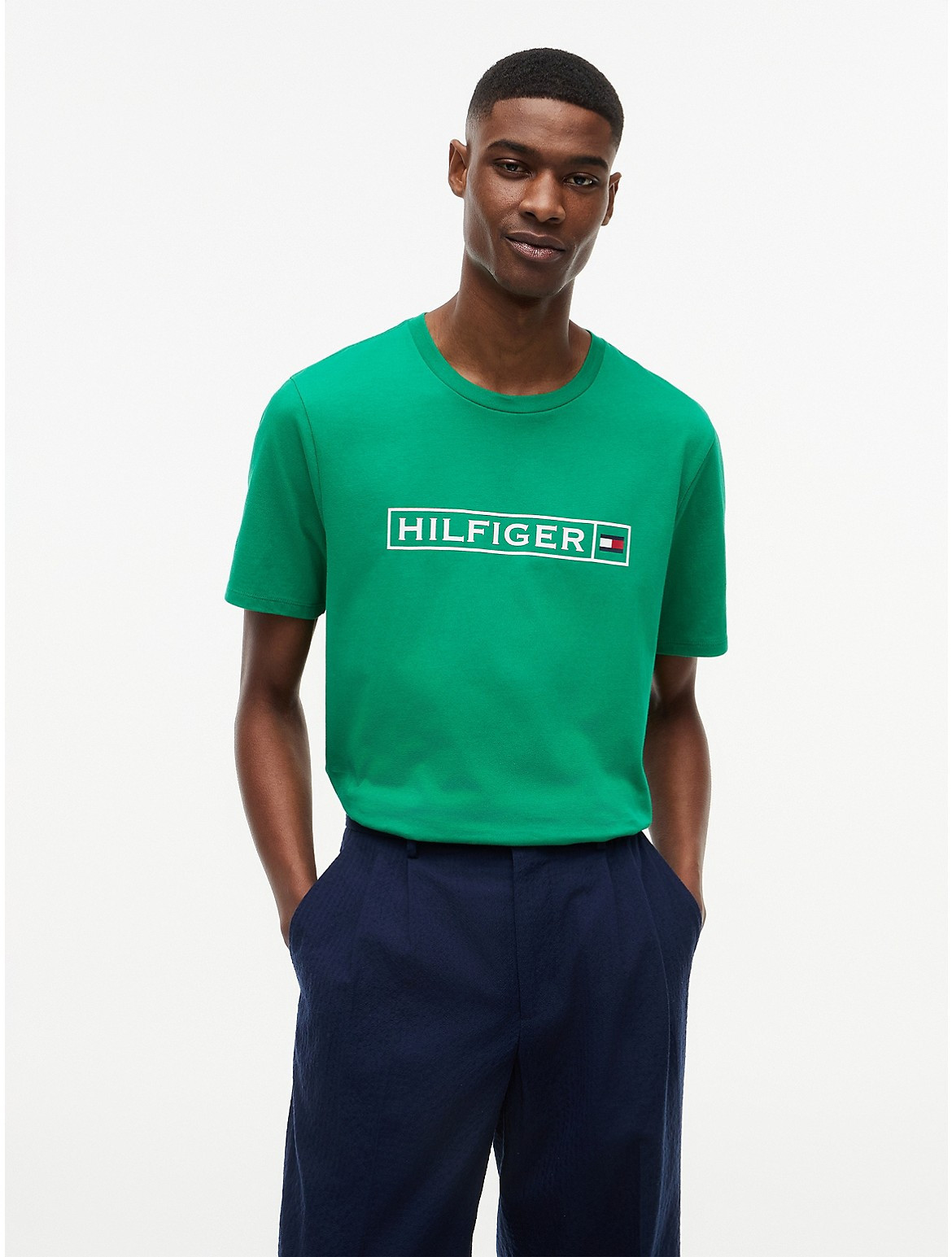 Tommy Hilfiger Men's Hilfiger Box Logo T-Shirt - Green - XS | Tommy Hilfiger (US)