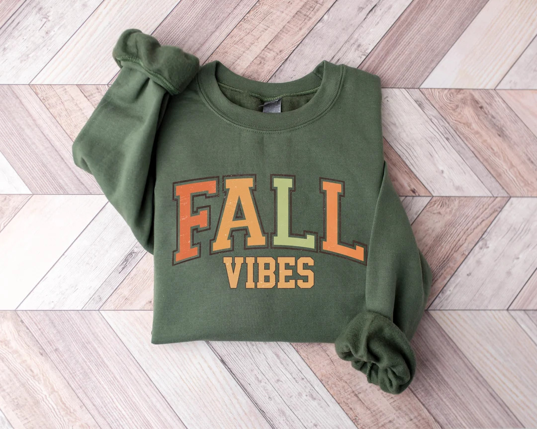 Fall Vibes Sweatshirt, Halloween Sweatshirt, Fall Sweatshirt, Fall Leopard Sweatshirt, Fall Time ... | Etsy (US)