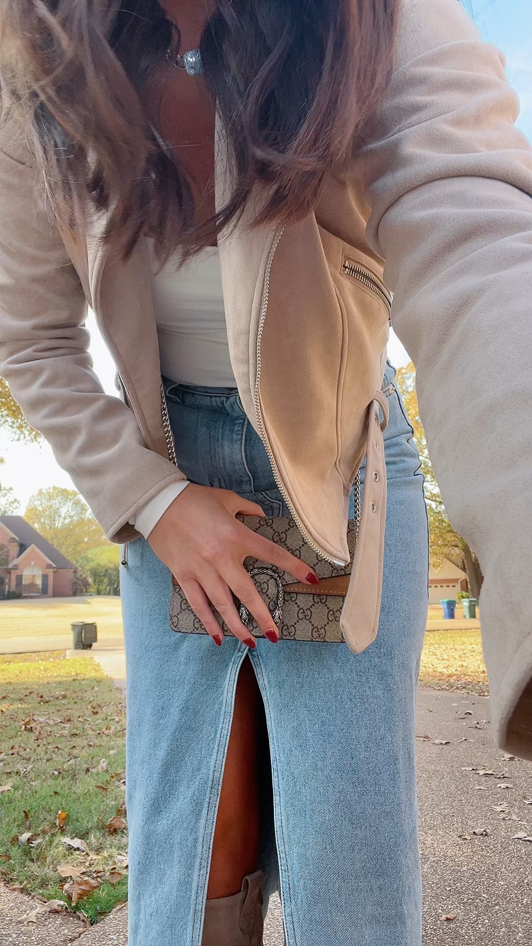 How I style my midi denim skirt:)