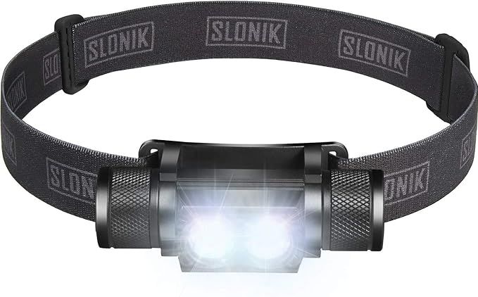 SLONIK 1000 Lumen Rechargeable CREE LED Headlamp w/ 2200 mAh Battery - Lightweight, Durable, Wate... | Amazon (US)